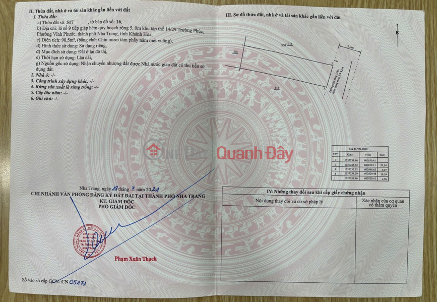 Owner needs to sell a plot of land in Ly Phuc Man car alley - Near school, near Vinh Phuoc ward police station, Nha Trang | Vietnam | Sales, đ 5.1 Billion