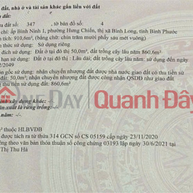 ĐẤT CHÍNH CHỦ - GIÁ TỐT - Bán Đất Phường Hưng Chiến, Thị Xã Bình Long, Bình Phước _0