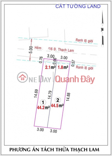 Property Search Vietnam | OneDay | Residential | Sales Listings | Land for sale 93m2 (6x15.5m),Thach Lam street, Tan Phu - Price only 7.1 billion