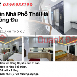 House for sale on Thai Ha Street, New House with Elevator, Beautiful Square Land Title, 34mx7T, Price: 11.4 Billion, Contact: 0396935190. _0