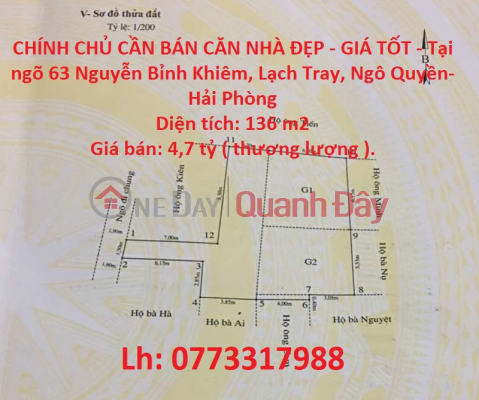 CHÍNH CHỦ CẦN BÁN CĂN NHÀ ĐẸP - GIÁ TỐT - Tại Ngô Quyền - Hải Phòng _0