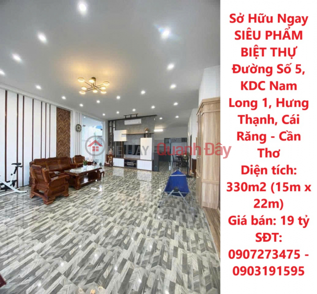 Sở Hữu Ngay SIÊU PHẨM BIỆT THỰ Đường Số 5, KDC Nam Long 1, Hưng Thạnh, Cái Răng - Cần Thơ Niêm yết bán