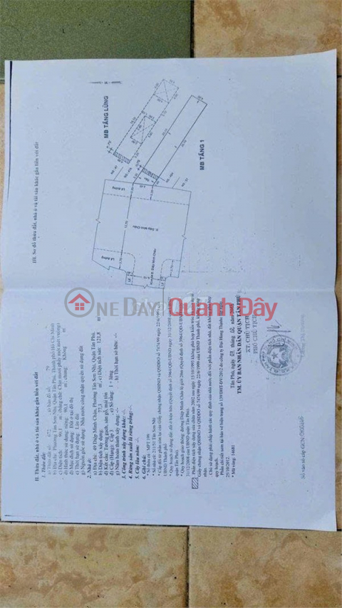 Land for sale, house for free - 100% residential land - Diep Minh Chau Street, Tan Son Nhi, Tan Phu - Ho Chi Minh _0