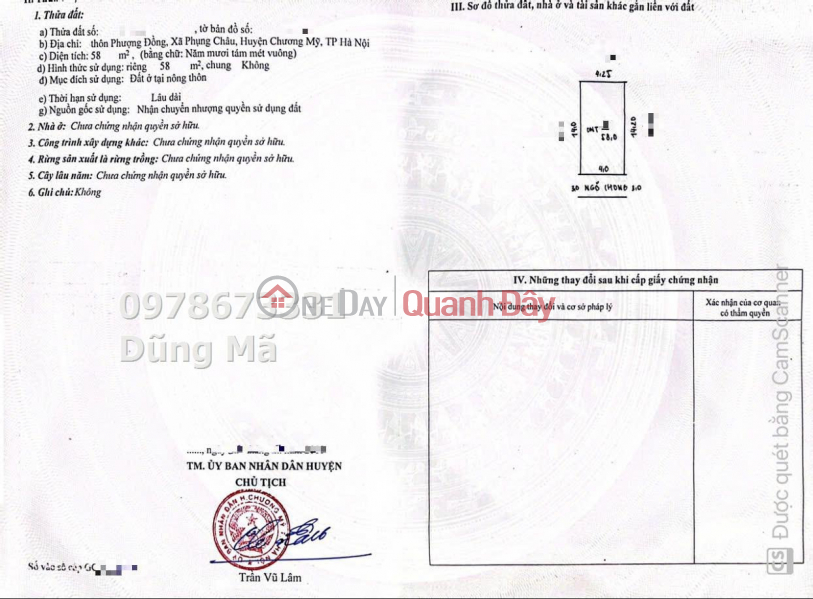 Property Search Vietnam | OneDay | Residential | Sales Listings, OWNER SELLS LOT OF LAND 58M2 IN PHUNG CHAU-CHUONG MY