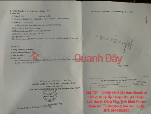 GIÁ TỐT - CHÍNH CHỦ Cần Bán Nhanh Lô Đất Vị Trí Tại Huyện Đồng Phú, Tỉnh Bình Phước _0