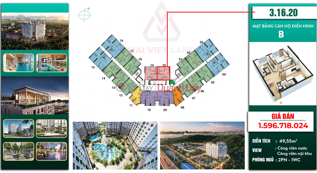 Internal capacity of building 3 - SAN DragonCastle Ha Long 2PN 1WC High floor internal view Sales Listings