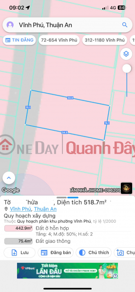 Property Search Vietnam | OneDay | Nhà ở Niêm yết bán, Lô đất biệt thự ngang 15m giáp tp thủ đức giá tốt