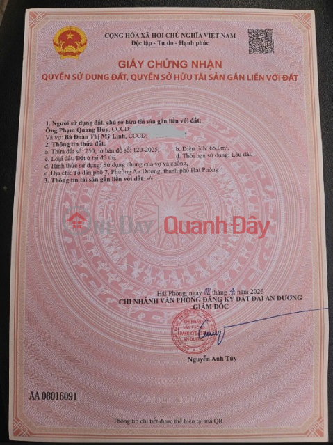 Chính Chủ Bán Nhà Cấp 4 - Giá Tốt - Vị Trí Đẹp Tại An Dương - Khu dân cư đông đúc - Tiện ích đầy đủ _0