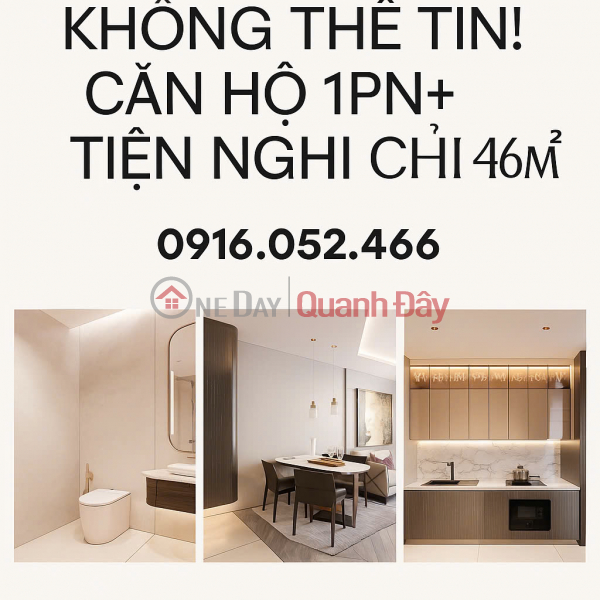 Property Search Vietnam | OneDay | Nhà ở | Niêm yết bán | Chỉ với hơn 2 tỷ, bạn đã sở hữu căn hộ biển pháp lý lâu dài – tiềm năng tăng giá cao . 1PN+ 49m²: KÊNH ĐẦU TƯ