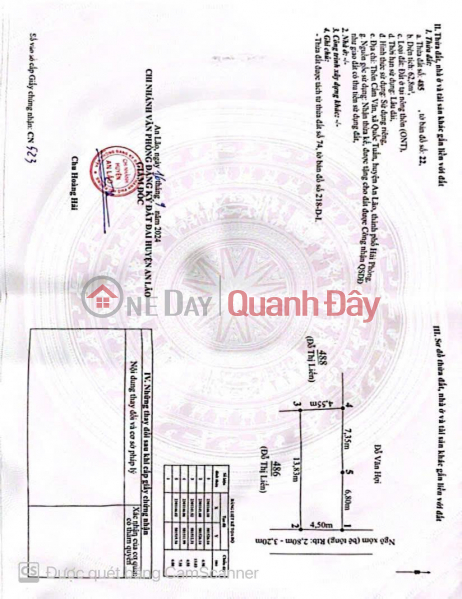 Beautiful Land - Good Price - Owner Needs to Sell Corner Lot in Good Location at Cam Van - Quoc Tuan - An Lao - Hai Phong Sales Listings