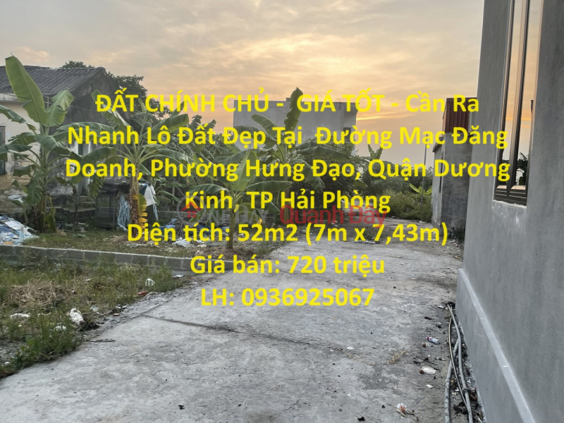 PRIME LAND FOR OWNER - GOOD PRICE - Need To Get A Beautiful Land Plot Quickly In Hung Dao Ward, Duong Kinh, Hai Phong Sales Listings