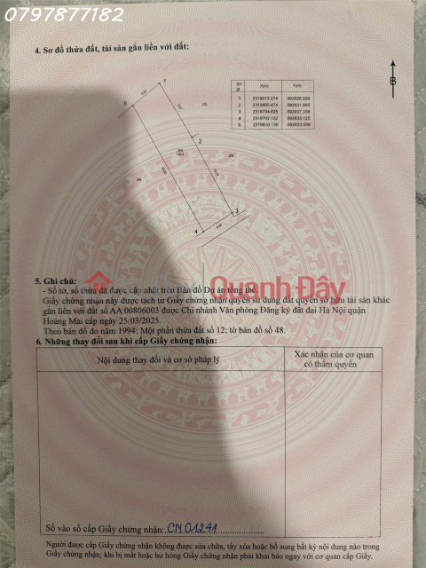 CHÍNH CHỦ BÁN MẢNH ĐẤT MẶT PHỐ THUÝ LĨNH - HOÀNG MAI _0