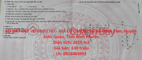 BEAUTIFUL LOT - ORIGINAL - EXTREMELY FLOW PRICE In Minh Tam, Hon Quan, Binh Phuoc Province _0