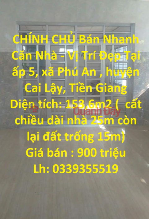 CHÍNH CHỦ Bán Nhanh Căn Nhà - Vị Trí Đẹp Tại Cai Lậy, Tiền Giang _0