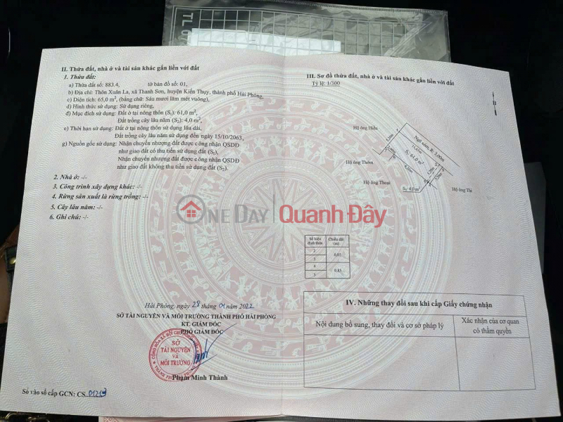 The Only Plot of Land in XUAN LA - KIEN THUY, PRICE ONLY 9xx MILLION! ZALO 0567 222 555 Sales Listings