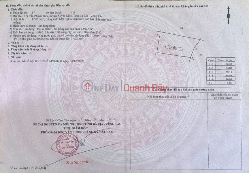 BÁN ĐẤT 215 HUỲNH MINH THẠNH, huyện Xuyên Mộc, Bà Rịa - Vũng Tàu | Việt Nam | Bán | đ 69 tỷ