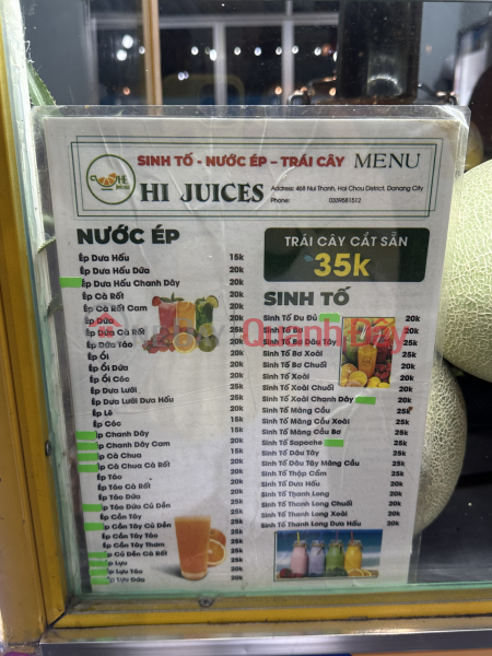 Hi Juices - Sinh Tố, Nước Ép & Trái Cây - 468 Núi Thành (Hi Juices - Smoothies, Juices & Fruits - 468 Nui Thanh) Quận Hải Châu | ()(3)