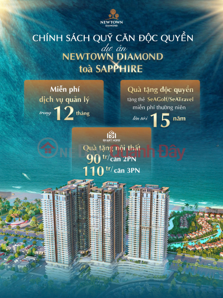 đ 4,8 tỷ, Bán căn hộ tòa Sapphire dự án Newtown Diamond Đà Nẵng