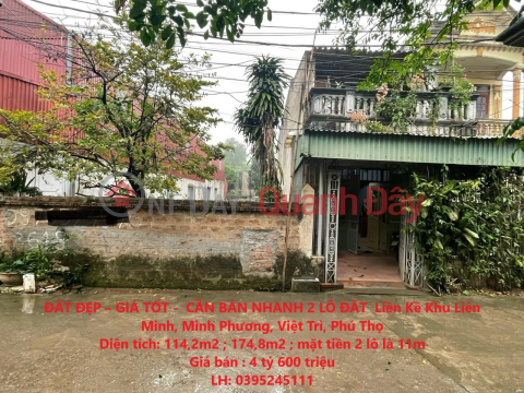 BEAUTIFUL LAND - GOOD PRICE - QUICK SALE OF 2 LOT OF LAND ADJACENT TO LIEN MINH RESIDENCE, Minh Phuong, Viet Tri, Phu Tho _0