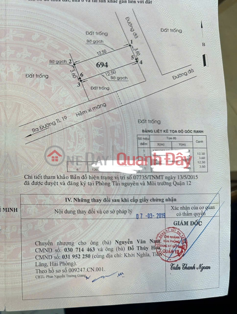 VỊ TRÍ ĐẸP - GIÁ TỐT - Cần Bán Lô Đất Tiềm Năng đường Thạnh Lộc 41 , Phường Thạnh Lộc, quận 12 , TPHCM _0