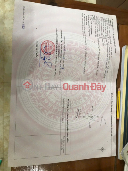 CHÍNH CHỦ CẦN BÁN ĐẤT TẠI Yên Lạc huyện Yên Định cũ, nay là Yên Ninh, Thanh Hoá Niêm yết bán