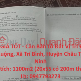 ĐẤT ĐẸP - GIÁ TỐT - Cần Bán Lô Đất Vị Trí Đắc Địa Tại Huyện Châu Thành, Tây Ninh _0