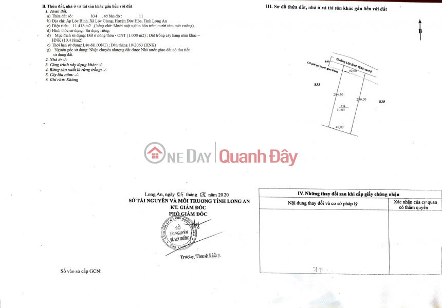 Land for sale at the front of Loc Binh 6 street, Loc Giang commune, Duc Hoa District, Long An province Sales Listings