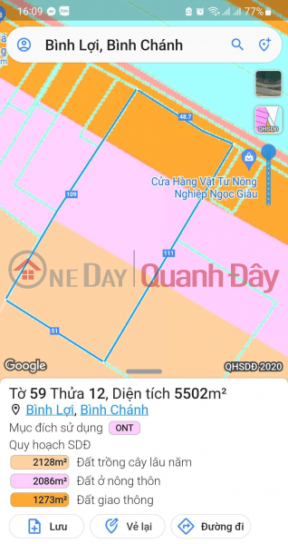 LAND FRONT OF TRUONG VAN DA STREET - BINH LOI - BINH CHANH-7950M2 - PRICE 70 BILLION Vietnam Sales, ₫ 70 Billion