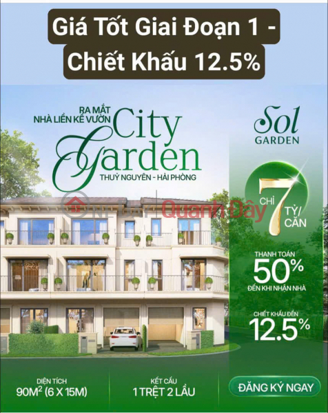 SOL GARDEN - Shophouse - Cạnh KCN VSIP TP. Hải Phòng - Trung tâm Hành chính mới TP. Thủy Nguyên Niêm yết bán