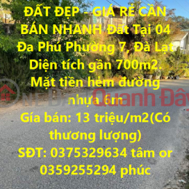 ĐẤT ĐẸP - GIÁ RẺ CẦN BÁN NHANH Đất Nông Nghiệp View Tuyệt Đẹp Tại 04 Đa Phú Phường 7, Đà Lạt _0