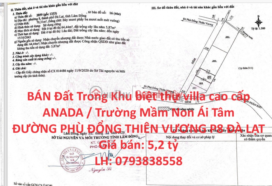 Land for sale in ANADA luxury villa area \\/ Ai Tam Kindergarten Sales Listings