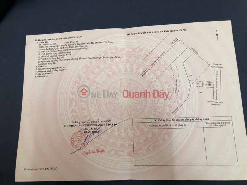 Chính chủ Bán Nhà 50m2 Đường Cặp Sông Cái Răng Bé, Khu Vực Yên Trung, P. Lê Bình, Q. Cái Răng, TP. Cần Thơ Niêm yết bán