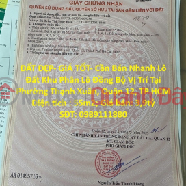 ĐẤT ĐẸP- GIÁ TỐT- Cần Bán Nhanh Lô Đất Khu Phân Lô Đồng Bộ Vị Trí Tại Quận 12, TP HCM _0