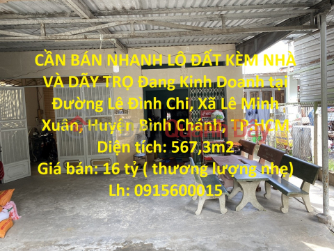 FOR QUICK SELL LAND WITH HOUSE AND CHILD SUPPORT Running business in Binh Chanh district, HCMC _0