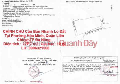 CHÍNH CHỦ Cần Bán Nhanh Lô Đất Tại Phường Hòa Minh, Quận Liên Chiểu, TP Đà Nẵng. _0