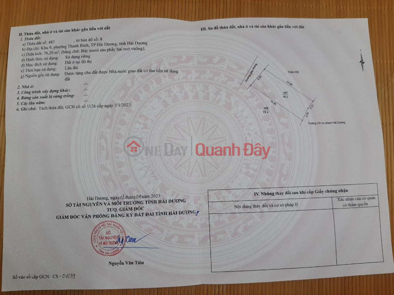 BEAUTIFUL LAND - GOOD PRICE - FOR URGENT SALE BEAUTIFUL LOT AT Alley 20 - Ngo Quyen Street - Thanh Binh - Hai Duong Sales Listings