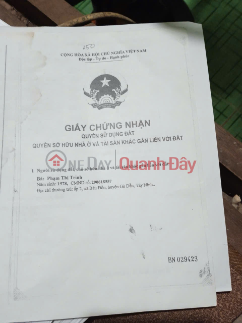 OWNER'S LAND - GOOD PRICE - Location: Hamlet 2, Bau Don Commune, Go Dau District, Tay Ninh _0