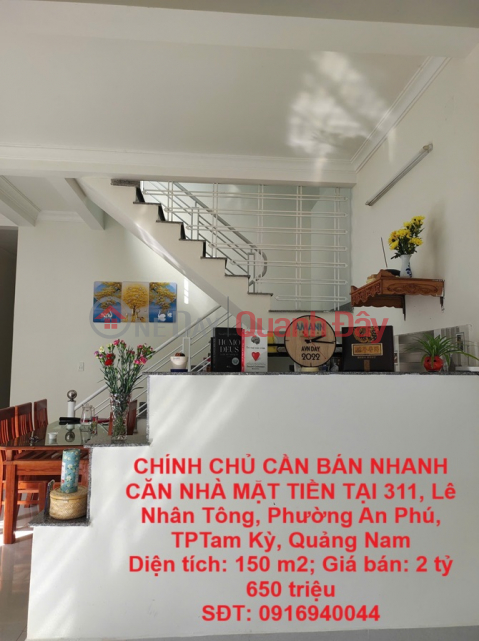 OWNER NEEDS TO QUICKLY SELL A FRONTAGE HOUSE AT 311, Le Nhan Tong, An Phu Ward, Tam Ky City, Quang Nam _0