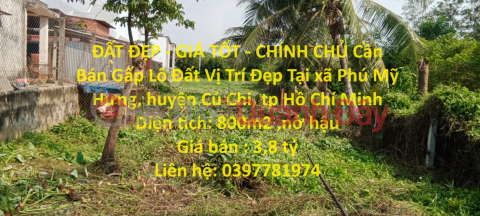 BEAUTIFUL LAND - GOOD PRICE - OWNER Needs to Urgently Sell Land Lot, Nice Location in Phu My Hung, Cu Chi - HCM _0