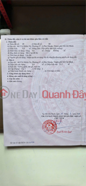 Property Search Vietnam | OneDay | Nhà ở | Niêm yết bán | HOT HOT– CHÍNH CHỦ CẦN NHÀ TẠI Phường 7, Quận Phú Nhuận, Tp Hồ Chí Minh