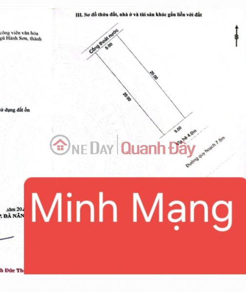 Mặt tiền 10,5m kinh doanh sầm uất - đường Minh Mạng Niêm yết bán