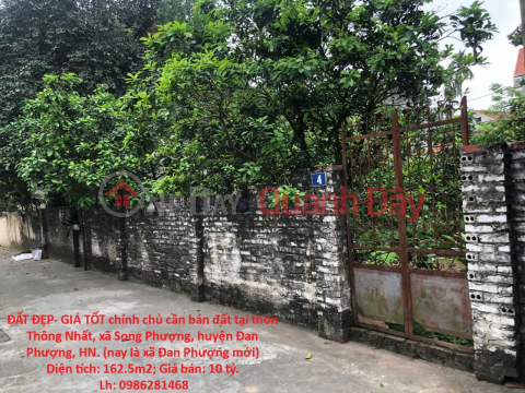 ĐẤT ĐẸP- GIÁ TỐT chính chủ cần bán đất tại thôn Thông Nhất, xã Song Phượng, huyện Đan Phượng, HN _0