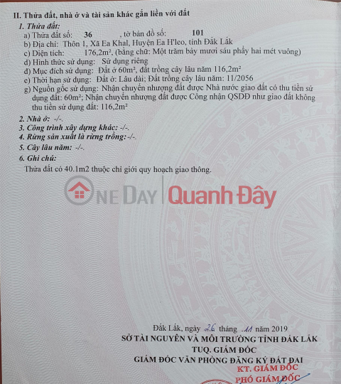 CHÍNH CHỦ CẦN BÁN LÔ Đất Mặt Tiền ĐƯỜNG NGUYỄN VĂN CỪ ,Xã Ea Khăl, Huyện Ea H'Leo, Tỉnh Đắk Lắk _0