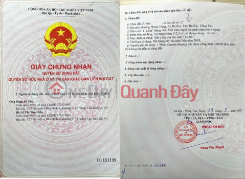 ĐẤT PHƯỚC HƯNG ĐẸP – GIÁ ĐẦU TƯ – CHÍNH CHỦ CẦN BÁN Tại Phường Phước Hưng, TP Bà Rịa, Bà Rịa Vũng Tàu _0