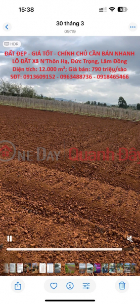 BEAUTIFUL LAND - GOOD PRICE - OWNER NEEDS TO SELL LAND LOT QUICKLY N'Thon Ha Commune, Duc Trong, Lam Dong Sales Listings