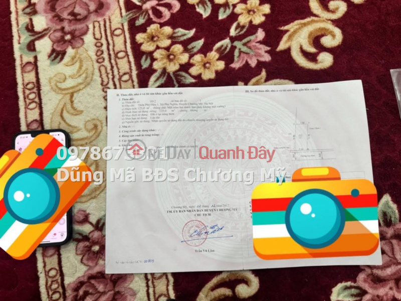 GIÁ CHỈ 3TY3 SỞ HỮU LÔ ĐẤT TẠI KHU CÔNG NGHỆP PHÚ NGHĨA-CHƯƠNG MỸ Việt Nam | Bán | đ 3,3 tỷ