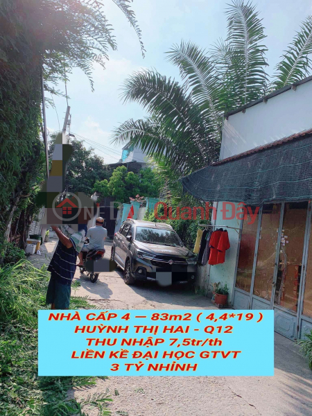 Nhà cấp 4 , 83m2 Huỳnh Thị Hai Q12, thu nhập 7,5tr/th ,liền kề Đại Học GTVT, 3 tỷ nhỉnh 0932030061, Vietnam | Sales, đ 3.5 Billion