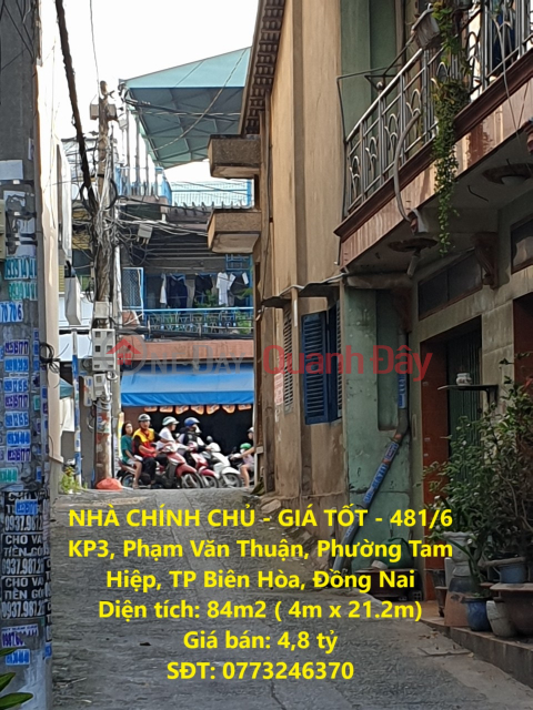 NHÀ CHÍNH CHỦ - GIÁ TỐT - 481/6 KP3, Phạm Văn Thuận, Phường Tam Hiệp, TP Biên Hòa, Đồng Nai _0