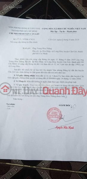 Urgent sale of land plot Long Hoa Commune - Can Gio 8808m²., Vietnam | Sales đ 81 Billion