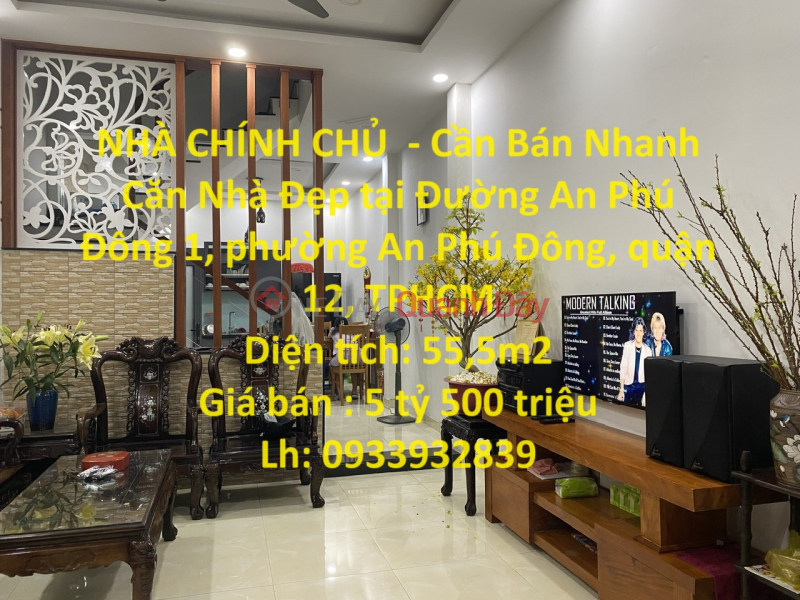 OWNER'S HOUSE - Beautiful House for Quick Sale in District 12, HCMC Sales Listings